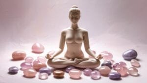 Image d'un ciel dégagé, symbolisant la clarté mentale et la tranquillité intérieure, avec des nuages légers et un fond apaisant.