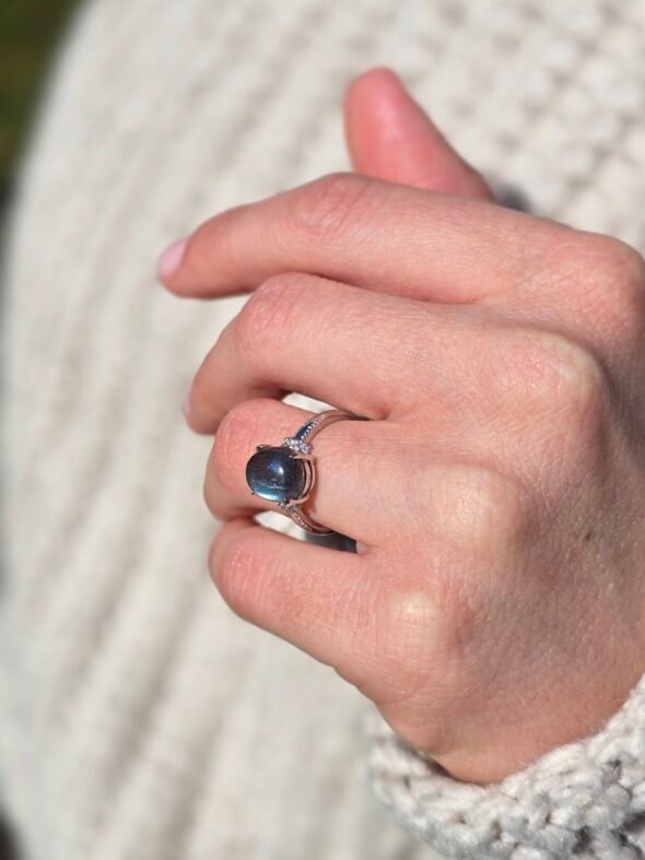 Bague Ajustable Acier Inoxydable et Labradorite – Image 5