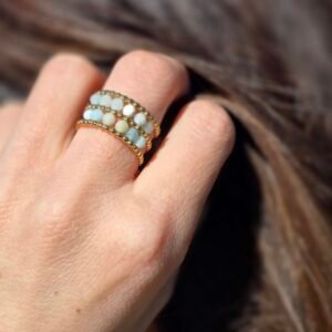 Bague ajustable en acier doré avec Amazonite – Élégance et harmonie intérieure