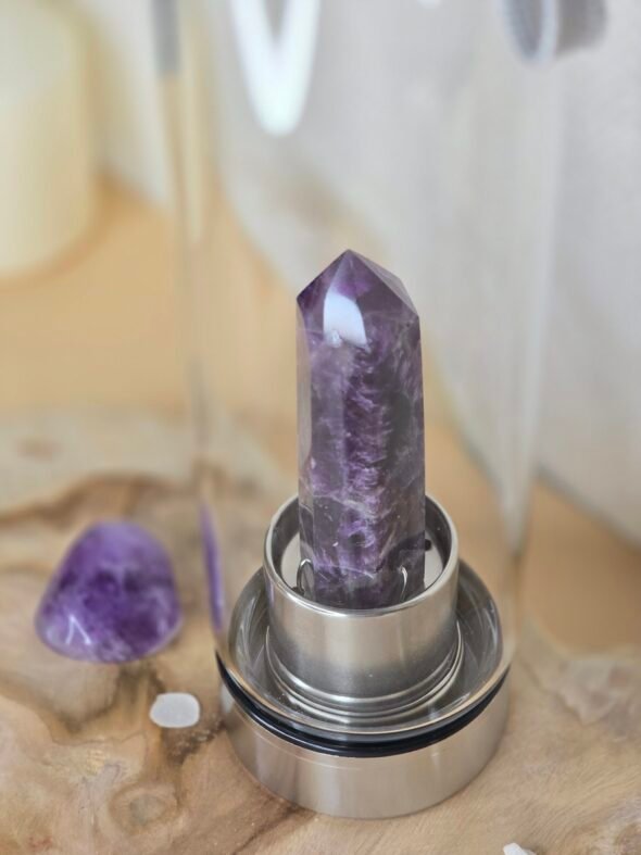 Bouteille en verre pointe Améthyste – Image 2