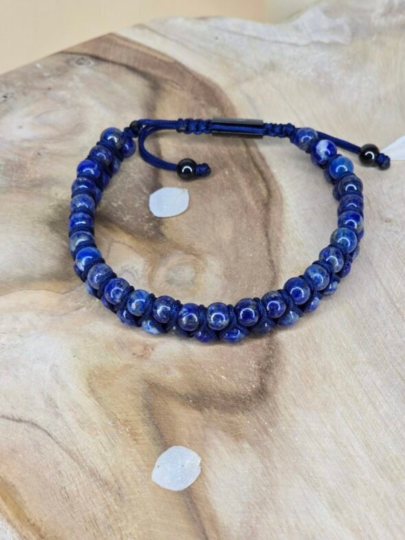 Bracelet homme LAPIS-LAZULI Double Perles – Sagesse et élégance masculine