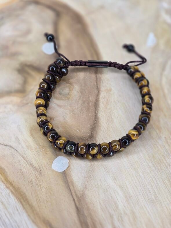 Bracelet homme Œil de Tigre Double Perles – Protection et force intérieure