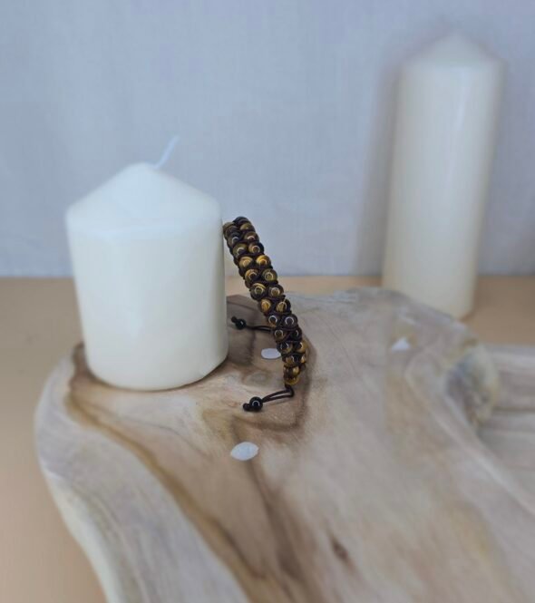 Bracelet homme Œil de Tigre Double Perles – Protection et force intérieure