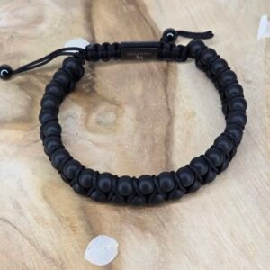 Bracelet homme ONYX MAT double perles – Élégance et force masculine