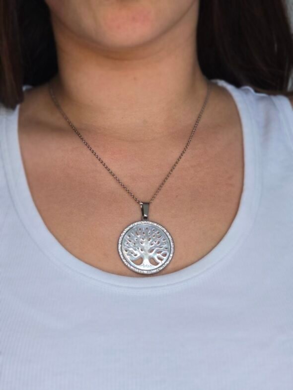 Collier Arbre de Vie-Acier Inoxydable et Nacre – Image 2