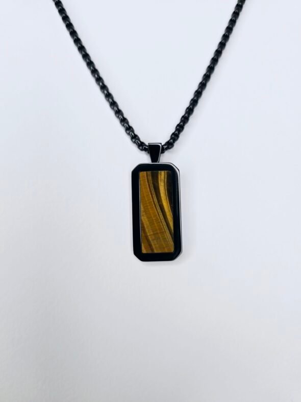 Collier homme avec pendentif œil de tigre – Amulette de protection et de force