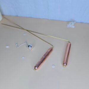 Ensemble baguettes de sourcier en laiton avec poignées en cuivre + pendule goutte – Outils de détection énergétique
