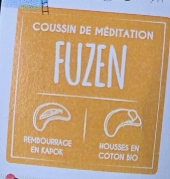Coussin demi-lune méditation  en Kapok Bio Noir – Image 2
