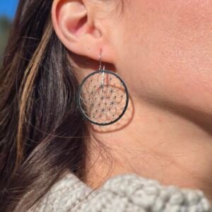 Boucles d’oreilles "Fleur de Vie" en acier inoxydable argenté – Symbole d'harmonie et d’unité