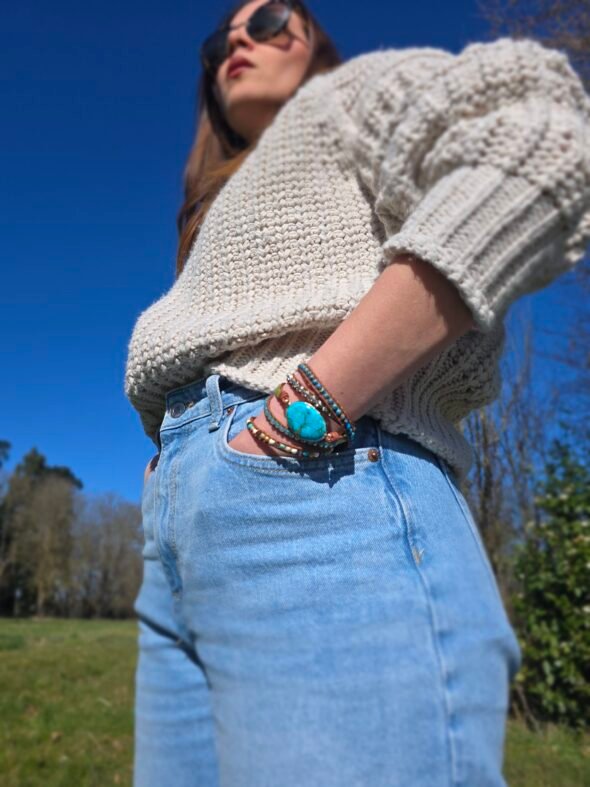 Bracelet à perles en Jaspe Turquoise – Image 2