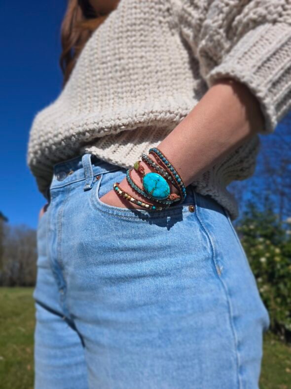Bracelet à perles en Jaspe Turquoise – Image 4