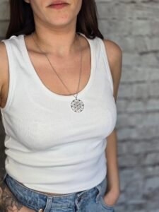 Collier "Fleur de Vie" en argent et acier inoxydable – Élégance durable et énergie spirituelle