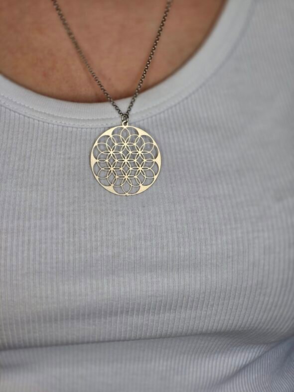 Collier "Fleur de Vie" en argent et acier inoxydable – Élégance durable et énergie spirituelle