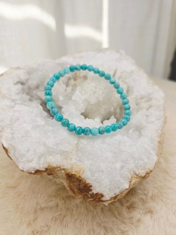 Bracelet en amazonite naturelle – pierre d’apaisement et d’harmonie