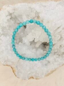 Bracelet en amazonite naturelle – pierre d’apaisement et d’harmonie