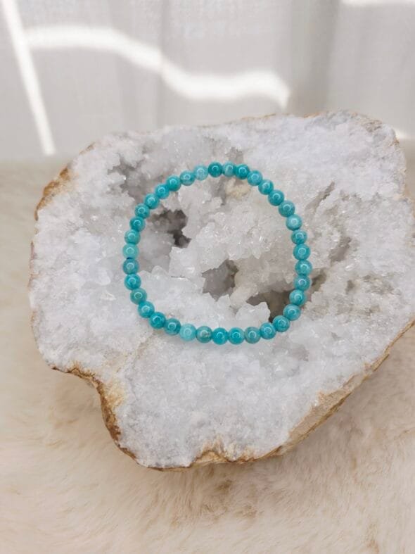 Bracelet en amazonite naturelle – pierre d’apaisement et d’harmonie