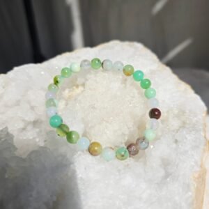 Bracelet en chrysoprase naturelle 6 mm – pierre verte apaisante