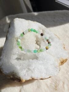 Bracelet en chrysoprase naturelle 6 mm – pierre verte apaisante