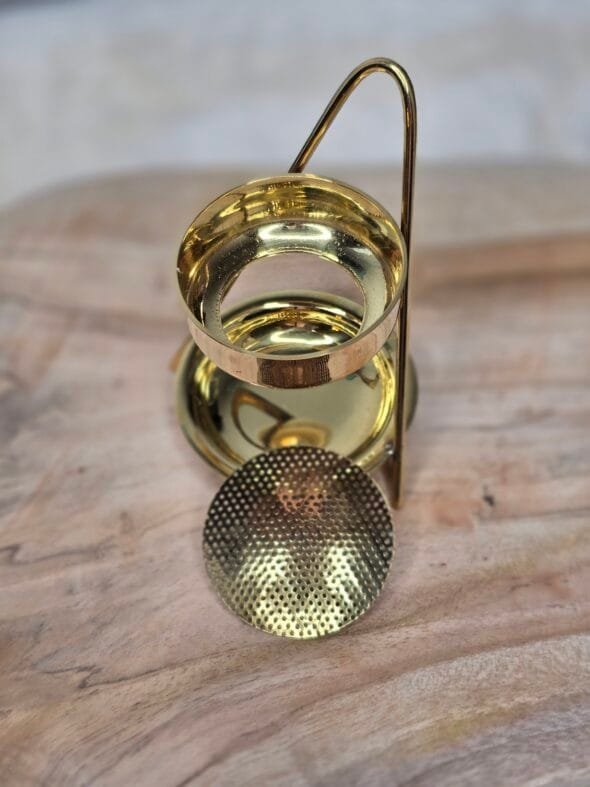 Chauffe-encens en laiton fixe – diffuseur élégant pour résines naturelles et encens.