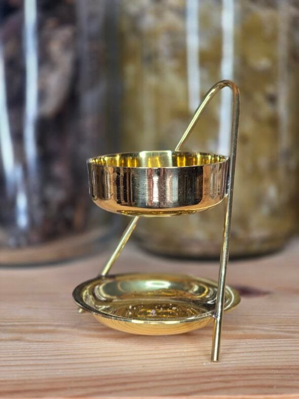 Chauffe-encens en laiton fixe – diffuseur élégant pour résines naturelles et encens.