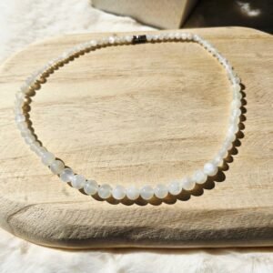 Collier en pierre de lune naturelle mix perles 4, 6 et 8 mm