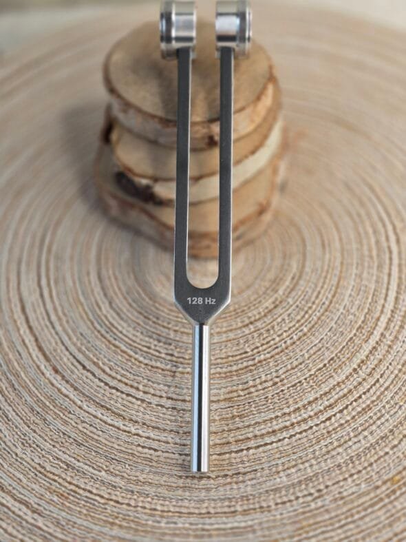 Diapason de réglage des chakras 512 Hz en aluminium gris argenté pour harmonisation énergétique