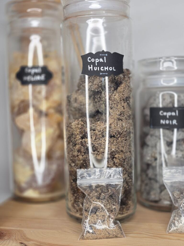 présentation de certains Copals du Mexique en bocaux