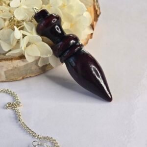 Pendule divinatoire en bois naturel style Thot inspiration égyptienne