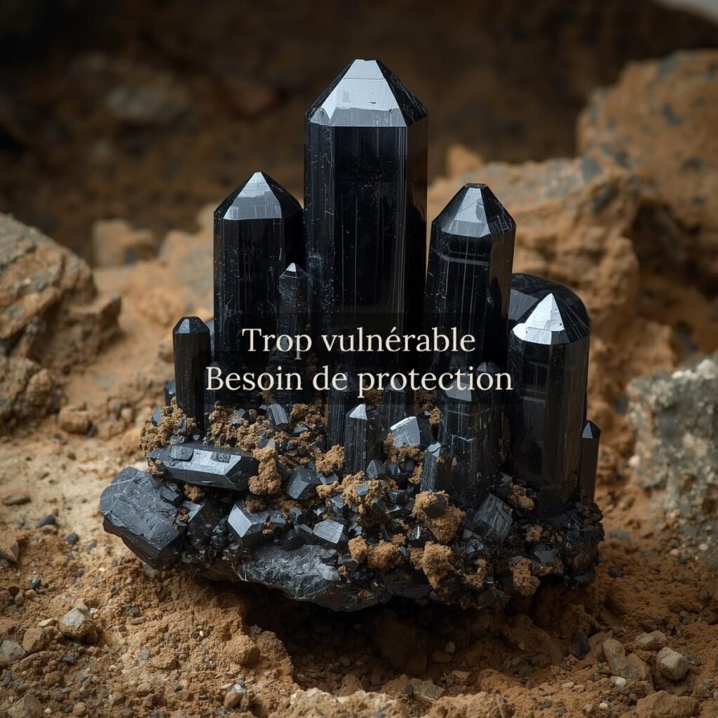 Cristaux de tourmaline noire naturelle pour protection énergétique et ancrage contre les énergies négatives