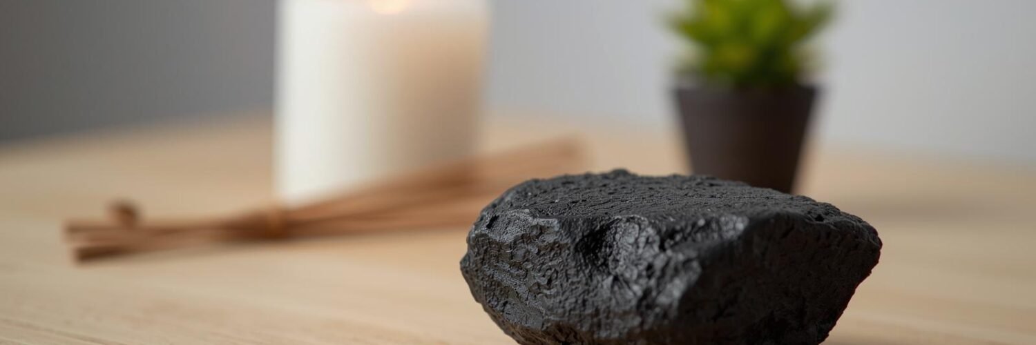 Pierre de lave noire poreuse volcanique — Isha Kriya