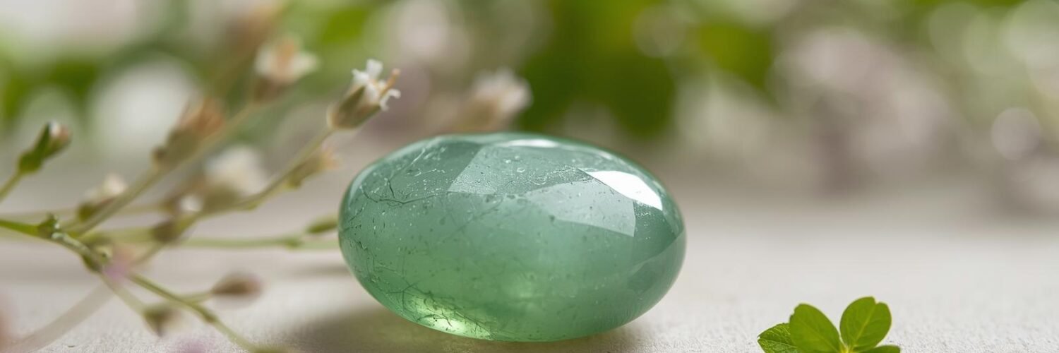 Aventurine verte galet scintillant — pierre de la chance Isha Kriya