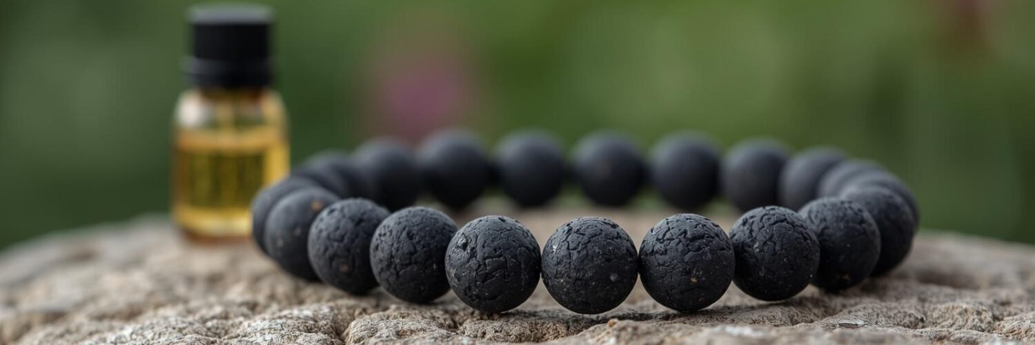 Bracelet pierre de lave avec huile essentielle — Isha Kriya