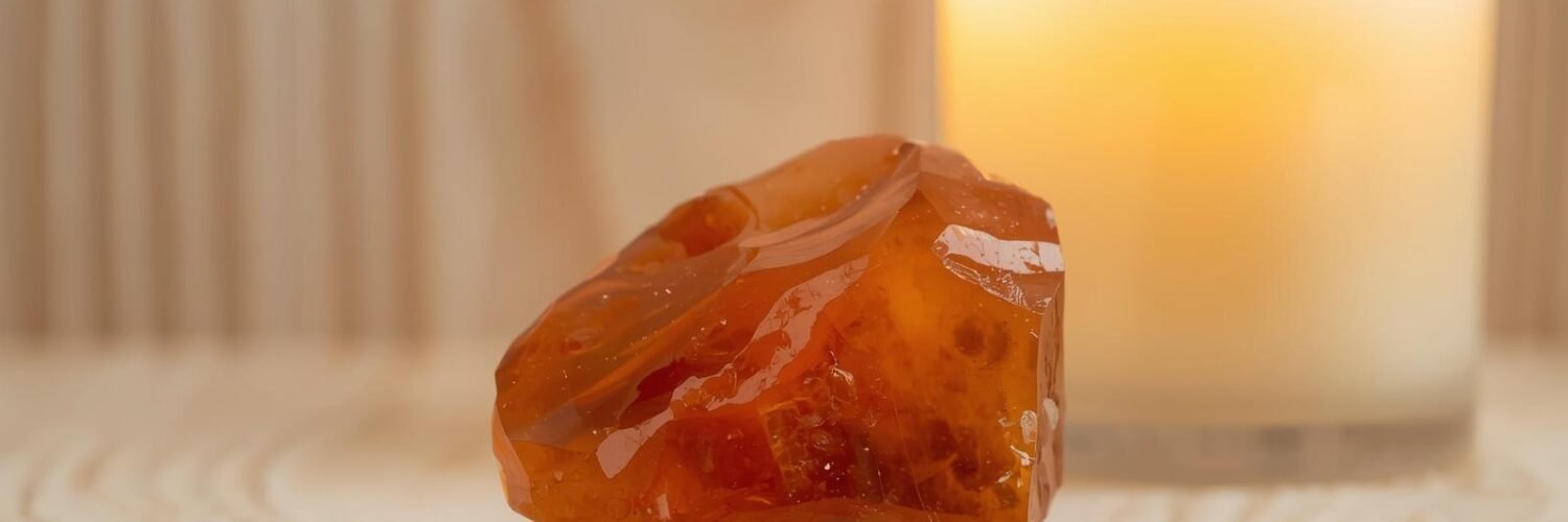 Cornaline orange translucide — pierre du courage Isha Kriya