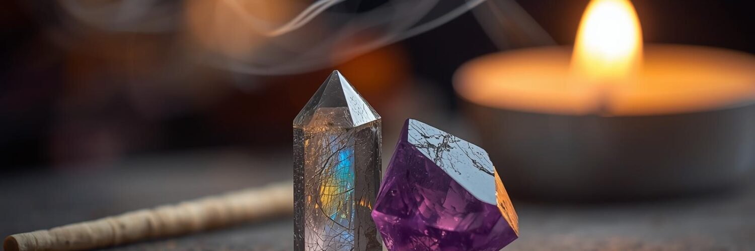 Labradorite et améthyste — duo protection intuition Isha Kriya