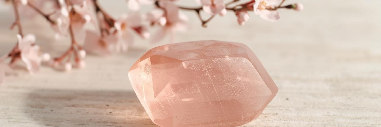 Quartz rose pierre brute rose pâle translucide — Isha Kriya
