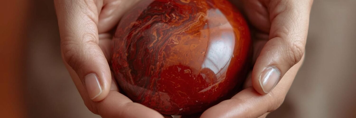 Jaspe rouge en main — ancrage et vitalité Isha Kriya