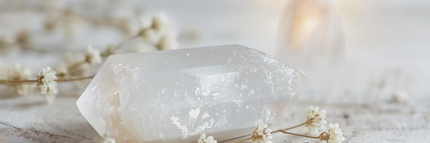 Baguette de sélénite blanche nacrée — Isha Kriya